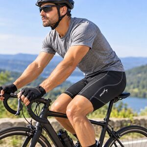 Sportneer Men’s XL Padded Cycling Shorts Black 3D Chamois Bike Bicycle